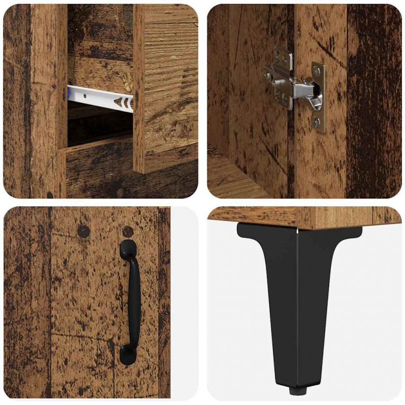 Highboard Montowane na ścianie Stare drewno 69,5 x 34 x 180 cm
