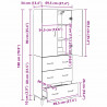 Highboard Montowane na ścianie Stare drewno 69,5 x 34 x 180 cm
