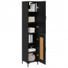 Highboard Czarny Dąb 34,5 x 34 x 180 cm Materiał drewnopochodny