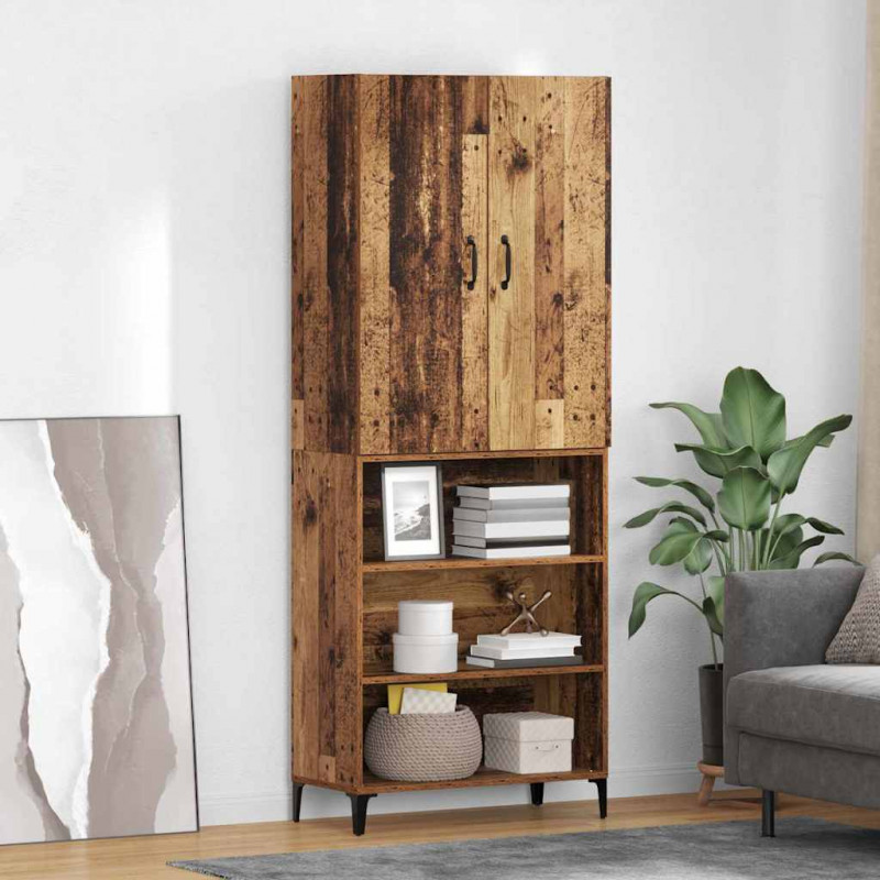 Highboard Montowane na ścianie Stare drewno 69,5 x 34 x 180 cm