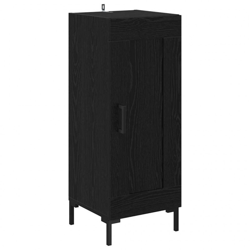 Highboard Czarny Dąb 34,5 x 34 x 180 cm Materiał drewnopochodny