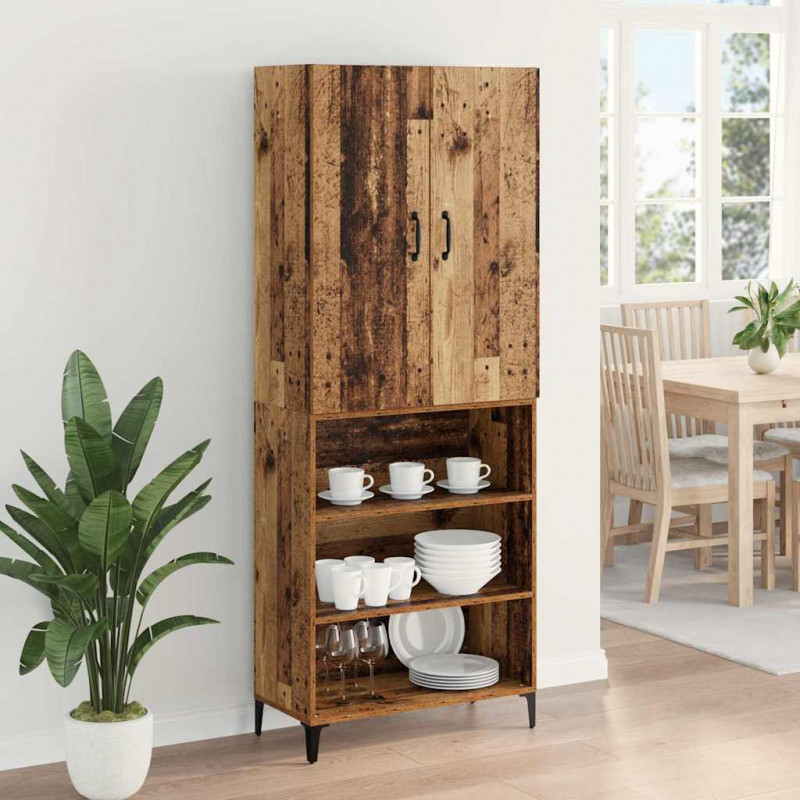 Highboard Montowane na ścianie Stare drewno 69,5 x 34 x 180 cm