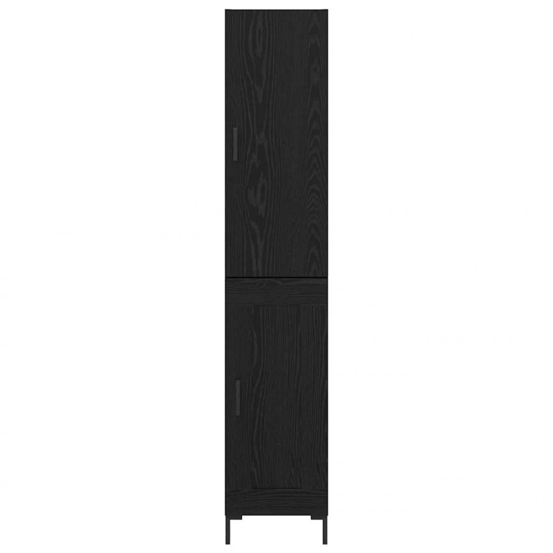 Highboard Czarny Dąb 34,5 x 34 x 180 cm Materiał drewnopochodny