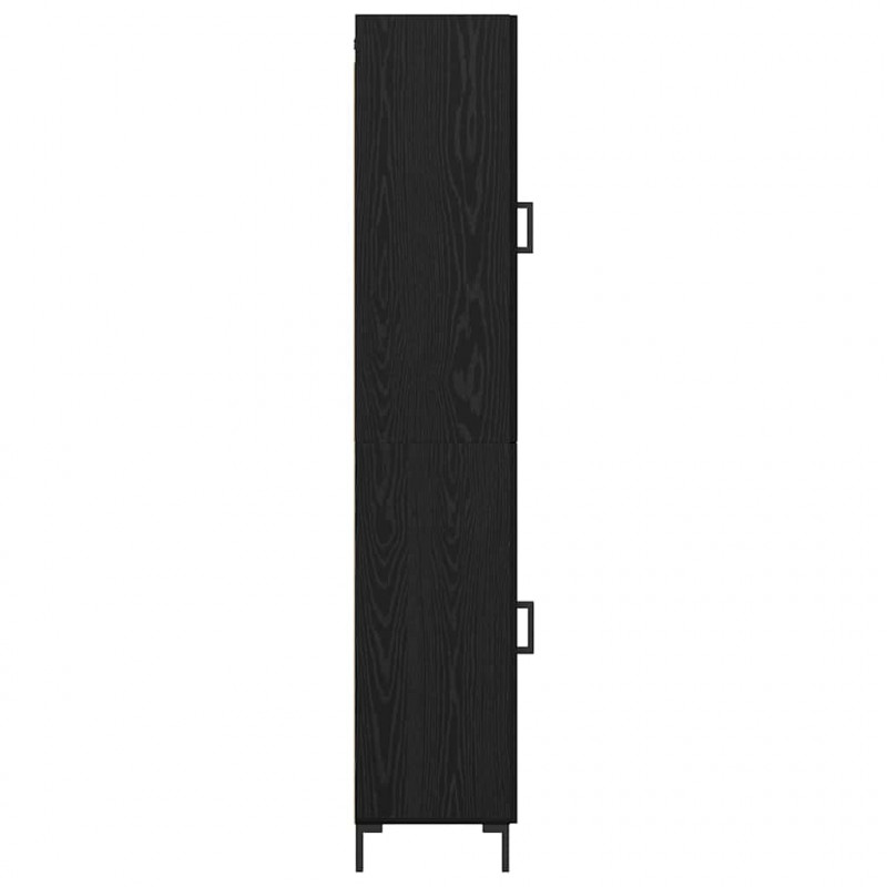 Highboard Czarny Dąb 34,5 x 34 x 180 cm Materiał drewnopochodny