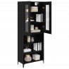 Highboard Czarny Dąb 69,5 x 34 x 180 cm Materiał drewnopochodny