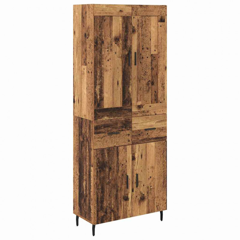 Highboard z szufladą 2 pcs Stare drewno Materiał drewnopochodny