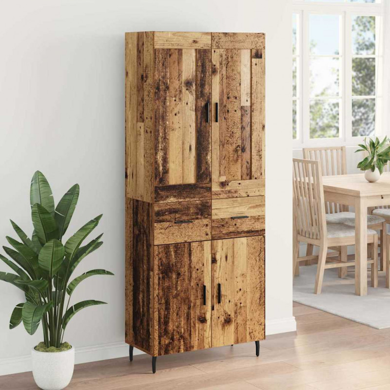 Highboard z szufladą 2 pcs Stare drewno Materiał drewnopochodny