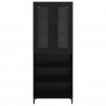 Highboard Czarny Dąb 69,5 x 34 x 180 cm Materiał drewnopochodny