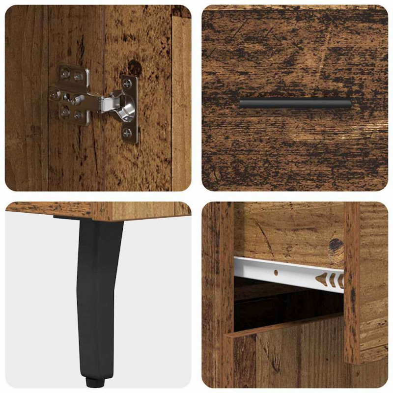 Highboard z szufladą 2 pcs Stare drewno Materiał drewnopochodny