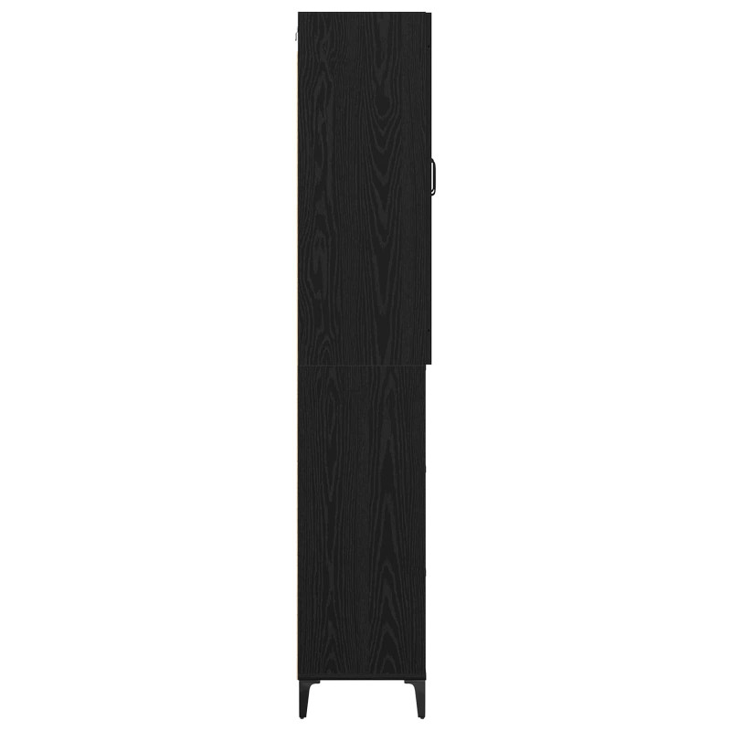 Highboard Czarny Dąb 69,5 x 34 x 180 cm Materiał drewnopochodny