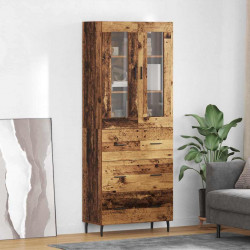 Highboard z szufladą 2 pcs Stare drewno Materiał drewnopochodny