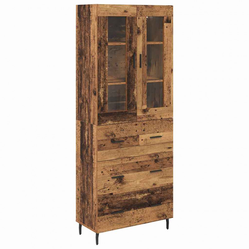 Highboard z szufladą 2 pcs Stare drewno Materiał drewnopochodny