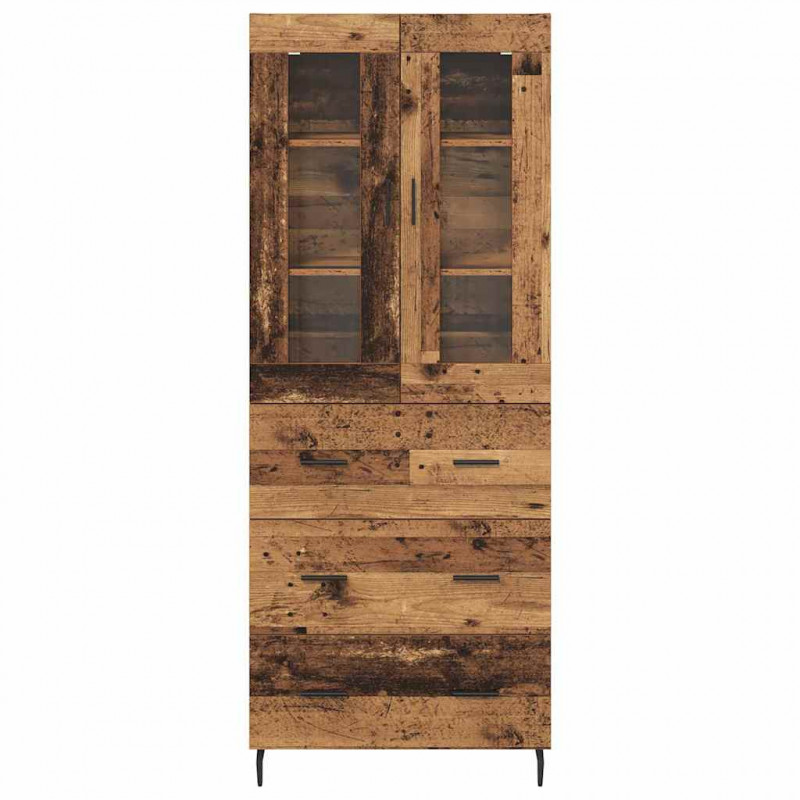 Highboard z szufladą 2 pcs Stare drewno Materiał drewnopochodny