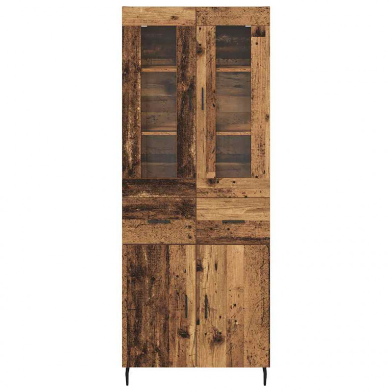 Highboard z szufladą 2 pcs Stare drewno Materiał drewnopochodny