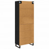 Highboard 2 pcs Czarny Dąb Drewno inżynieryjne i szkło