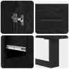 Highboard 2 pcs Czarny Dąb Drewno inżynieryjne i szkło