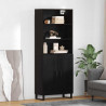 Highboard Czarny Dąb 69,5 x 34 x 180 cm Materiał drewnopochodny