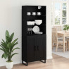 Highboard Czarny Dąb 69,5 x 34 x 180 cm Materiał drewnopochodny