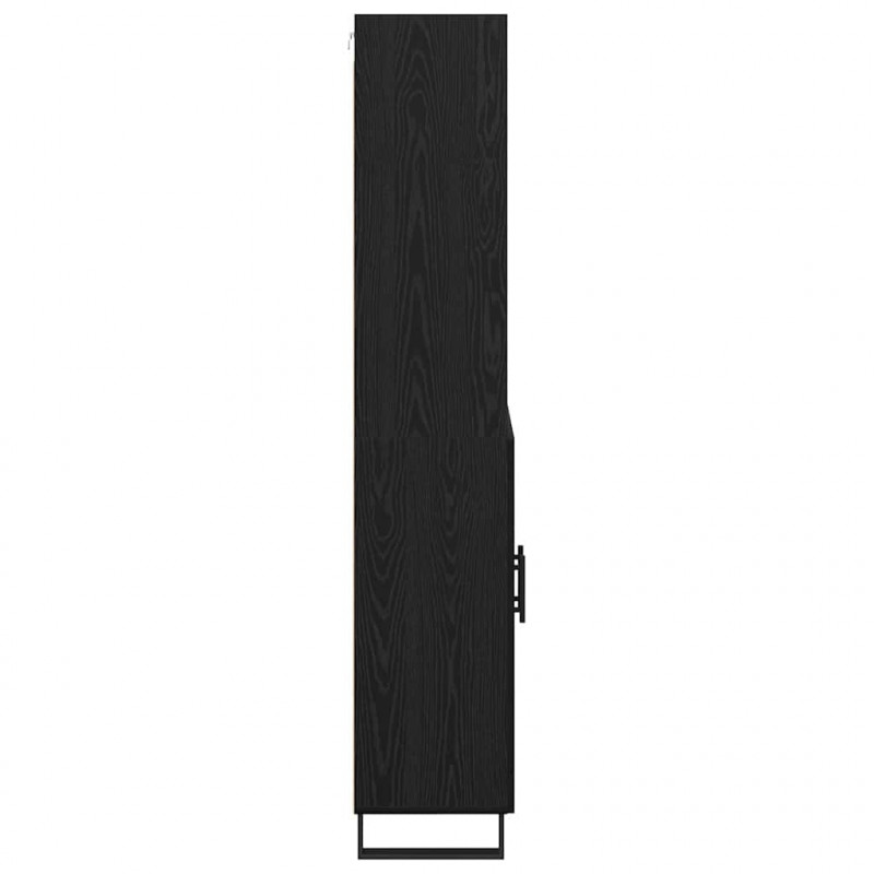 Highboard Czarny Dąb 69,5 x 34 x 180 cm Materiał drewnopochodny