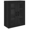 Highboard 2 pcs Czarny Dąb Drewno inżynieryjne i szkło