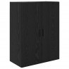 Highboard 2 pcs Czarny dąb Drewno inżynieryjne i szkło