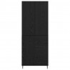 Highboard 2 pcs Czarny dąb Drewno inżynieryjne i szkło