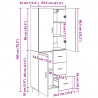 Highboard 2 pcs Czarny dąb Drewno inżynieryjne i szkło