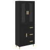 Highboard Czarny Dąb 34,5 x 34 x 180 cm Materiał drewnopochodny