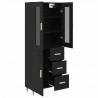 Highboard Czarny Dąb 34,5 x 34 x 180 cm Materiał drewnopochodny