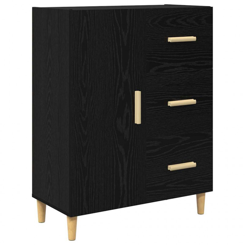 Highboard Czarny Dąb 34,5 x 34 x 180 cm Materiał drewnopochodny