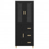 Highboard Czarny Dąb 34,5 x 34 x 180 cm Materiał drewnopochodny