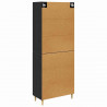 Highboard Czarny Dąb 34,5 x 34 x 180 cm Materiał drewnopochodny