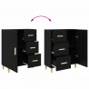 Highboard Czarny Dąb 34,5 x 34 x 180 cm Materiał drewnopochodny