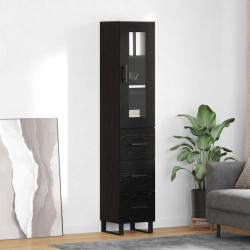 Highboard Czarny Dąb 34,5 x 34 x 180 cm Materiał drewnopochodny