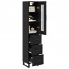 Highboard Czarny Dąb 34,5 x 34 x 180 cm Materiał drewnopochodny