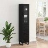 Highboard Czarny Dąb 34,5 x 34 x 180 cm Materiał drewnopochodny