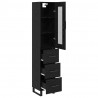 Highboard Czarny Dąb 34,5 x 34 x 180 cm Materiał drewnopochodny