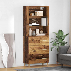 Highboard z szufladą Stare drewno 69,5 x 32,5 x 180 cm