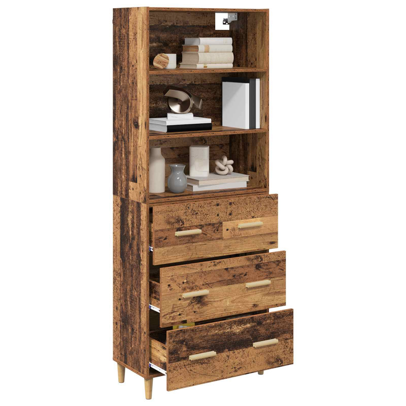 Highboard z szufladą Stare drewno 69,5 x 32,5 x 180 cm