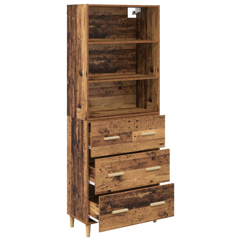 Highboard z szufladą Stare drewno 69,5 x 32,5 x 180 cm