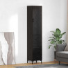 Highboard Czarny Dąb 34,5 x 34 x 180 cm Materiał drewnopochodny