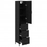 Highboard Czarny Dąb 34,5 x 34 x 180 cm Materiał drewnopochodny