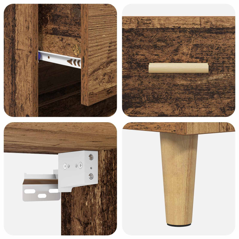 Highboard z szufladą Stare drewno 69,5 x 32,5 x 180 cm
