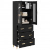 Highboard z szufladą Czarny Dąb 69,5 x 34 x 180 cm