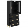 Highboard z szufladą Czarny Dąb 69,5 x 34 x 180 cm