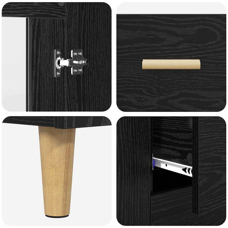 Highboard z szufladą Czarny Dąb 69,5 x 34 x 180 cm