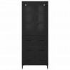 Highboard Czarny Dąb 69,5 x 34 x 180 cm Materiał drewnopochodny