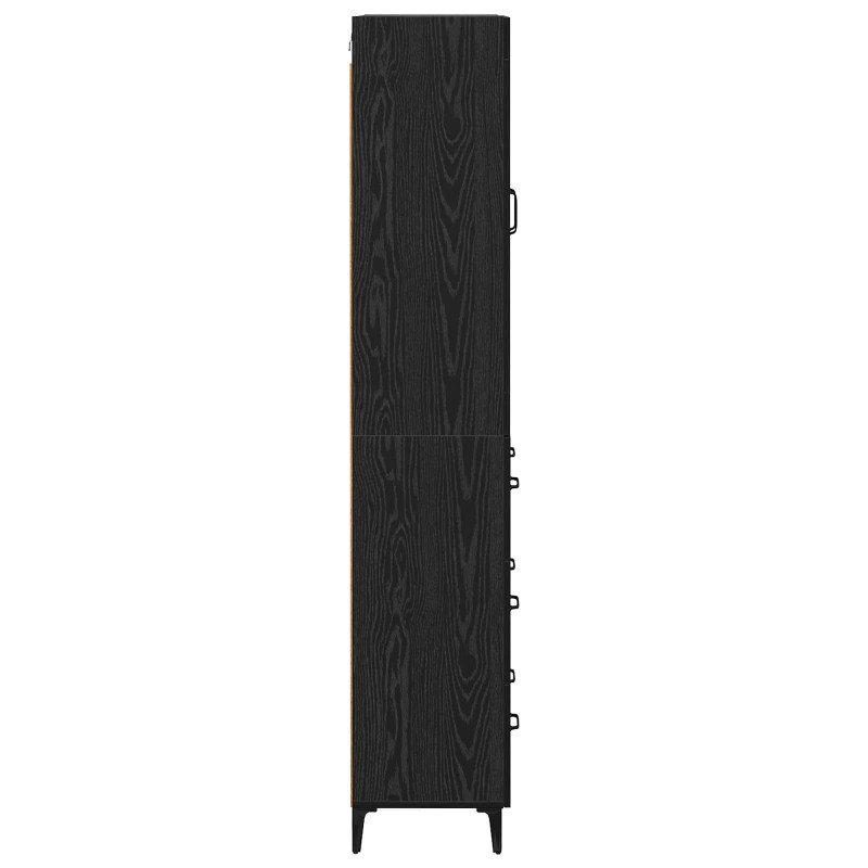 Highboard Czarny Dąb 69,5 x 34 x 180 cm Materiał drewnopochodny