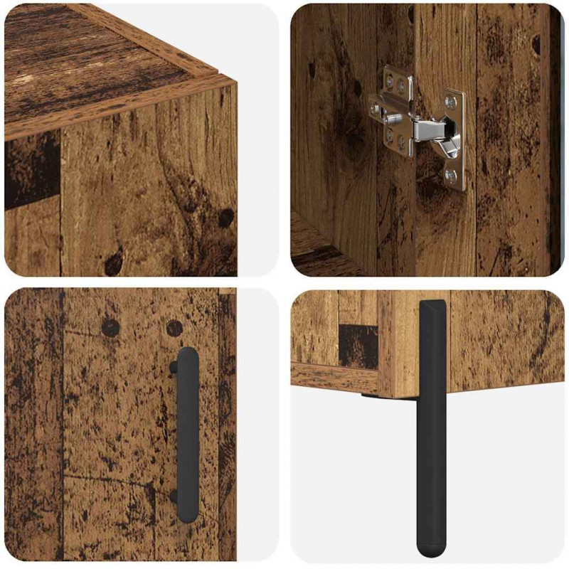 Highboard Montowane na ścianie Stare drewno 69,5 x 34 x 180 cm