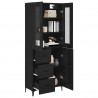 Highboard Czarny Dąb 69,5 x 34 x 180 cm Materiał drewnopochodny
